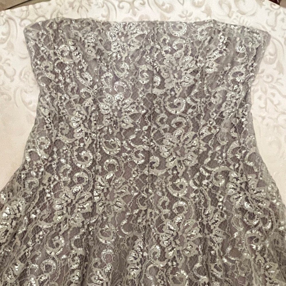 Cache silver strapless dress in size 6 - Picture 6 of 6